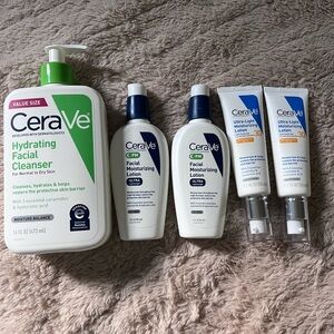 New Unopened CeraVe Hydrating Cleanser, PM Lotion, SPF 30 Lotion 5 Bottles